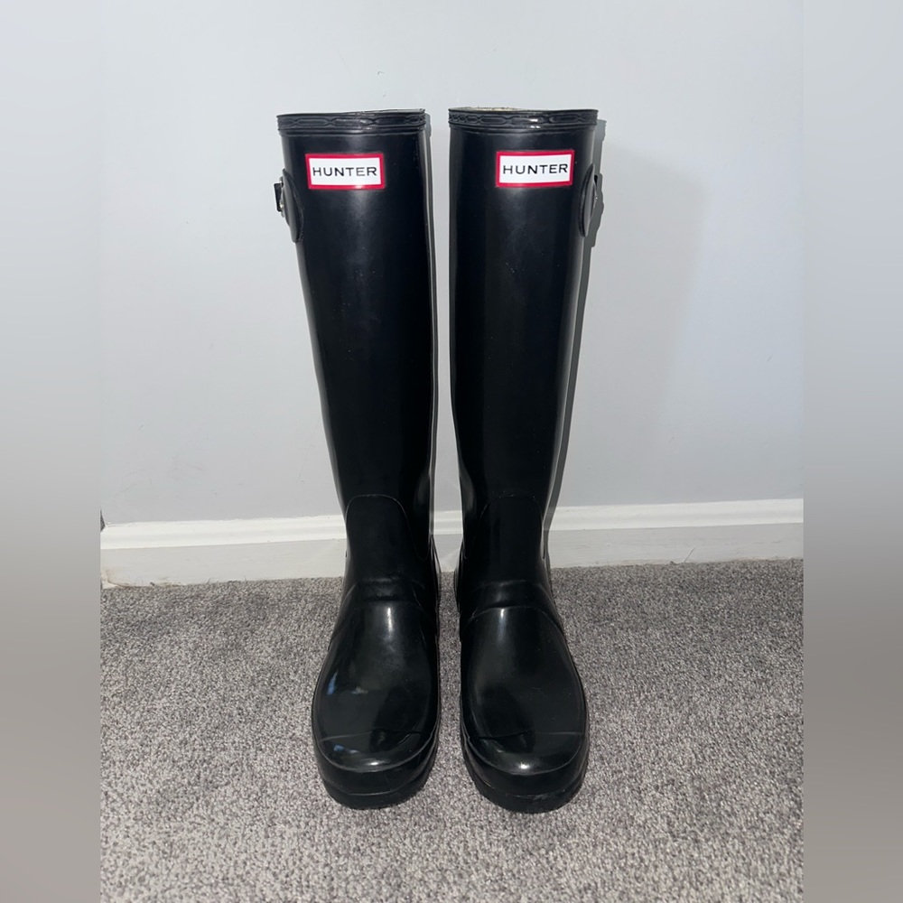 Hunter Original Tall Rain Boots- Black Size 7